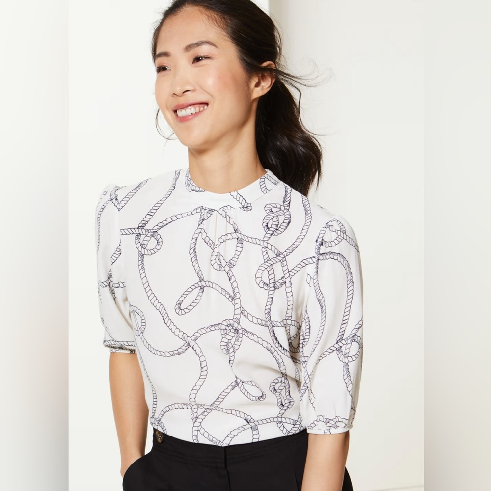 M&S Collection Rope Print Shell Top Blouse NEW US 10